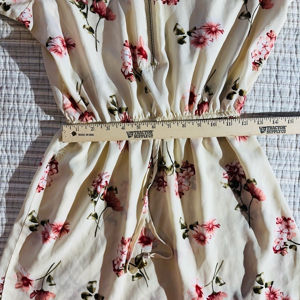 Stella Tweed Sheer Ivory And Floral Dress/Top, Size S - Picture 5 of 10
